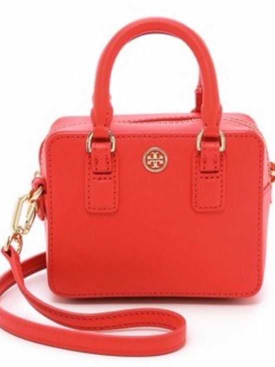 Tory Burch Handbags - Tory Burch Coral-Red Mini Crossbody Box Bag